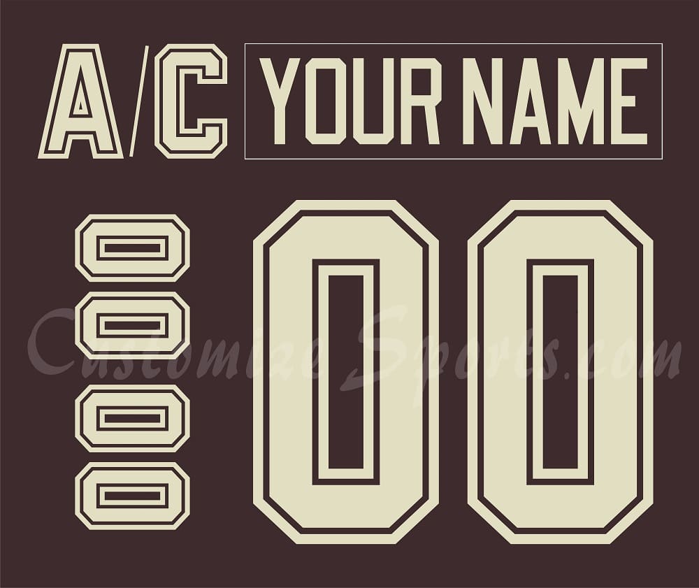 Hershey Bears Customized Number Kit for 2012-2022 Away Jersey