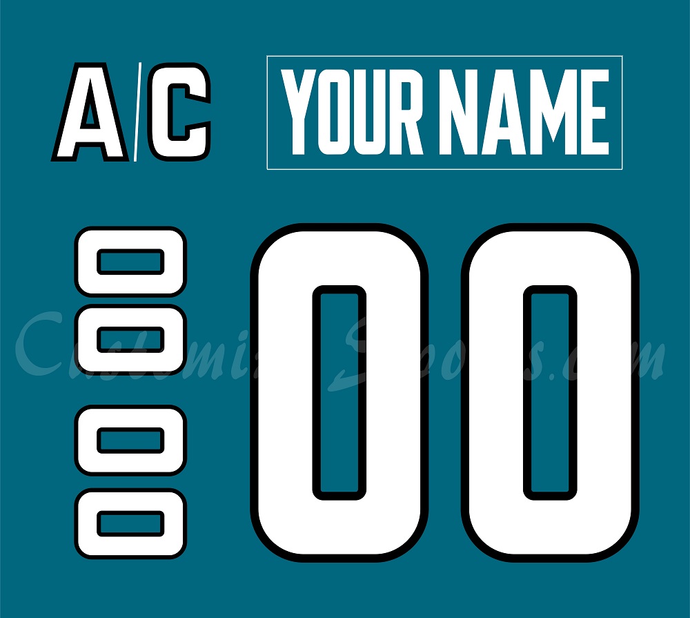 San Jose Sharks Customized Number Kit For 2025-Present Home Jersey