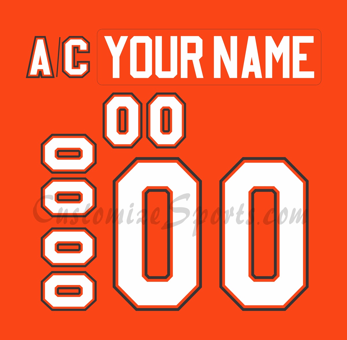 Syracuse Crunch Customized Number Kit for 2010-2014 3rd Orange Jersey