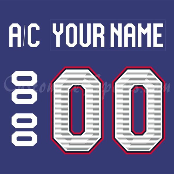 IIHF Team USA Customized Number Kit For 2022 Royal Blue Hockey Jersey
