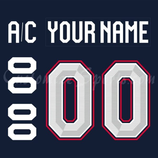 IIHF Team USA Customized Number Kit For 2022 Navy Hockey Jersey