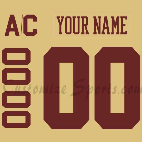 NCAA Boston College Eagles Customized Number Kit For 2011-2012 3rd Cream Hockey Jersey