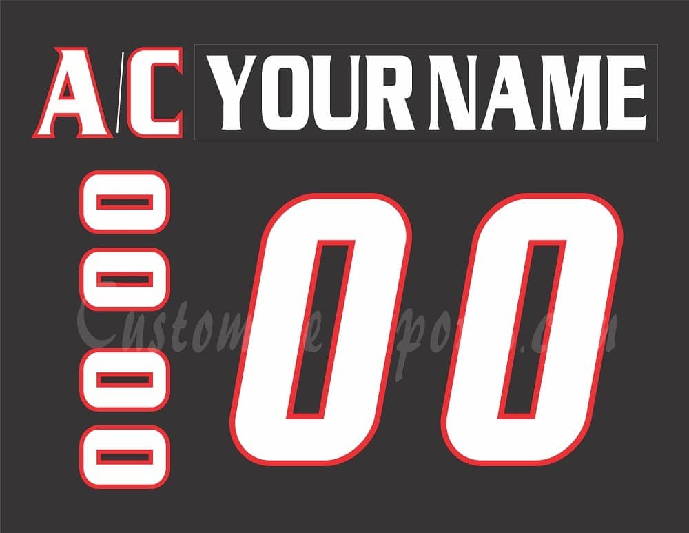 Danbury Mad Hatters Customized Number Kit For 2008-2009 Black Jersey