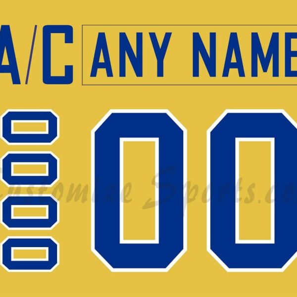 IIHF Team Sweden Customized Number Kit for 2018 Yellow Hockey Jersey