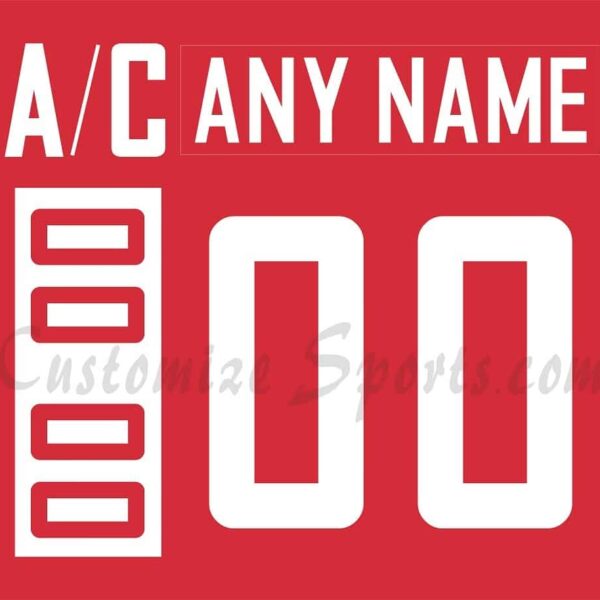 IIHF Team Denmark Customized Number Kit For 2011-2012 Red Hockey Jersey