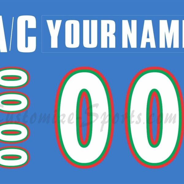 IIHF Team Italy Customized Number Kit for 1998-2002 Blue Hockey Jersey