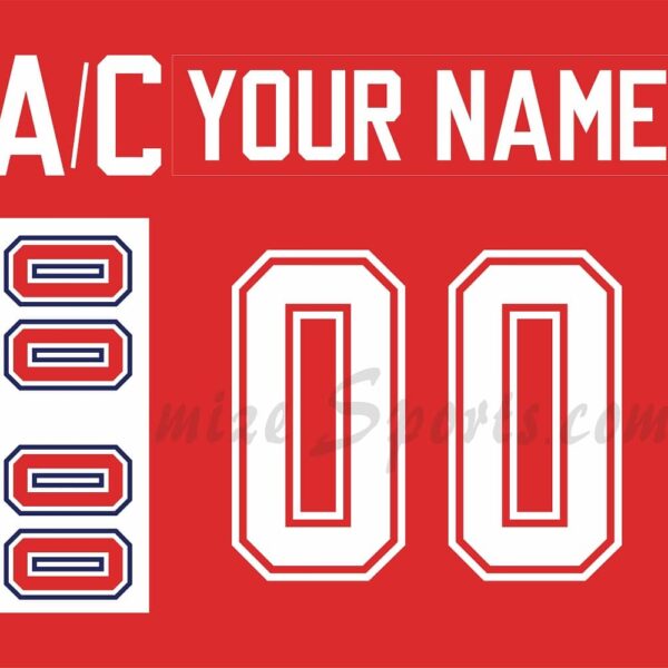 IIHF Team Canada Customized Number Kit for 1988 Red Hockey Jersey