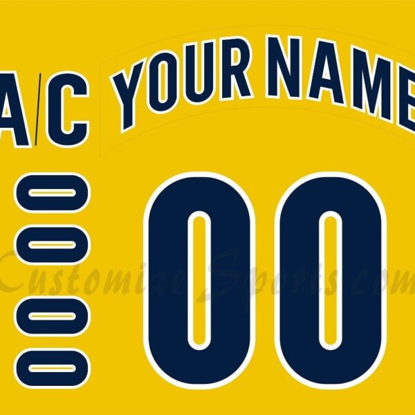 NCAA Michigan Wolverines Customized Number Kit 2014-2016 Yellow Hockey Jersey
