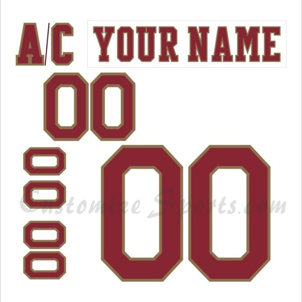 NCAA Denver Pioneers Customized Number Kit For 2011-2022 Home Hockey Jersey