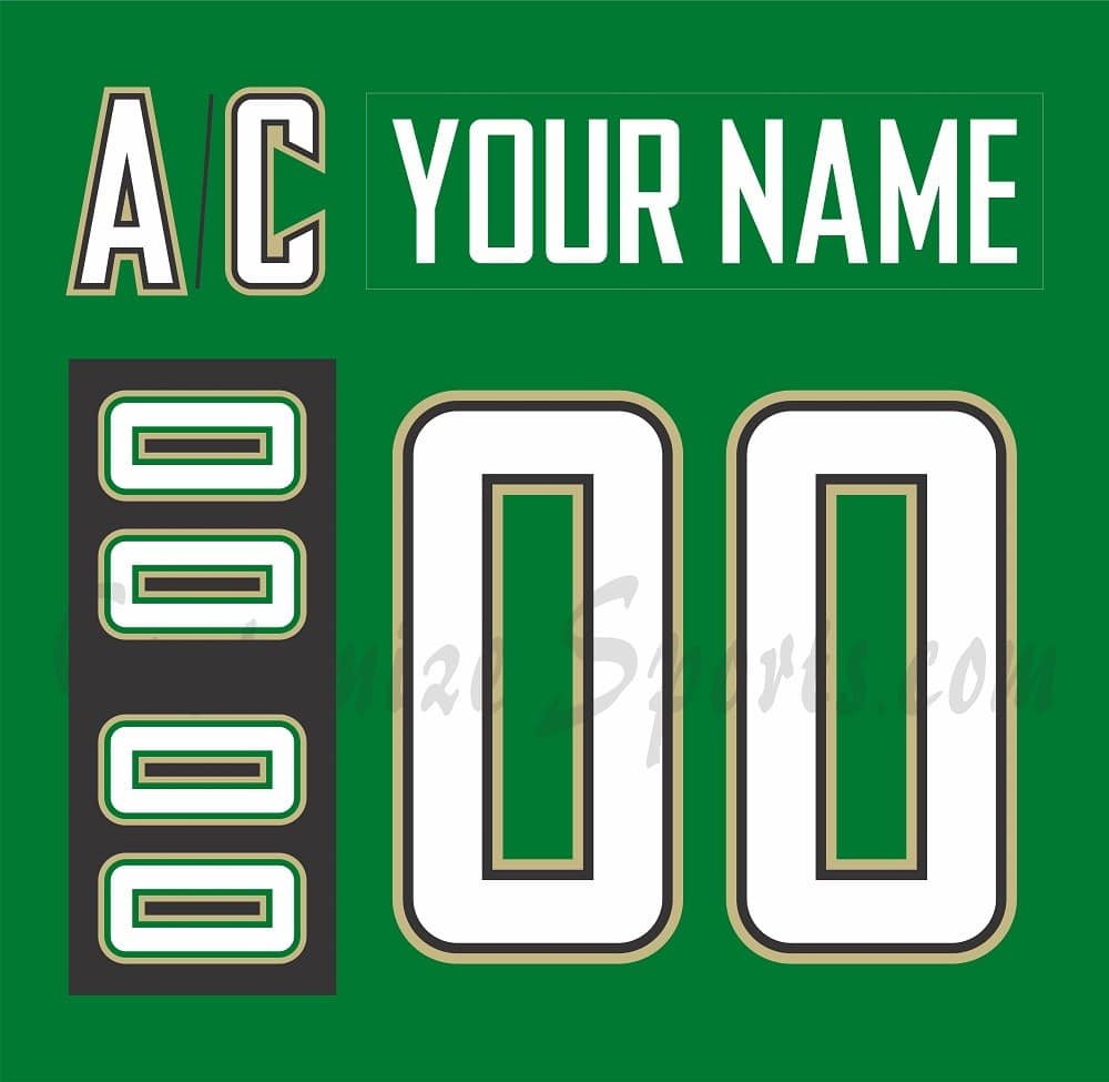 Prince Albert Raiders Customized Number Kit For 2013-Present Green Jersey
