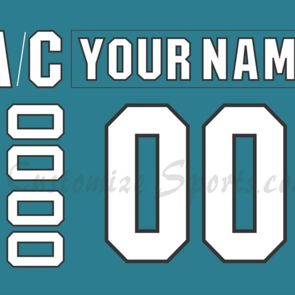 San Jose Barracuda Customized Number Kit For 2018-2022 Teal Jersey