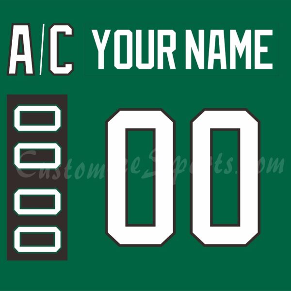 Texas Stars Customized Number Kit for 2015-Present Away Green Jersey
