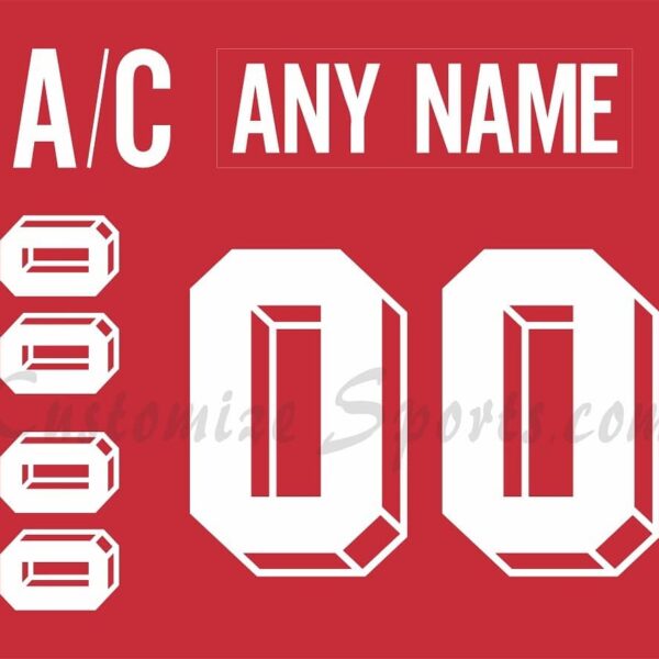 IIHF Team Canada Customized Number Kit for 1990-1995 Red Hockey Jersey