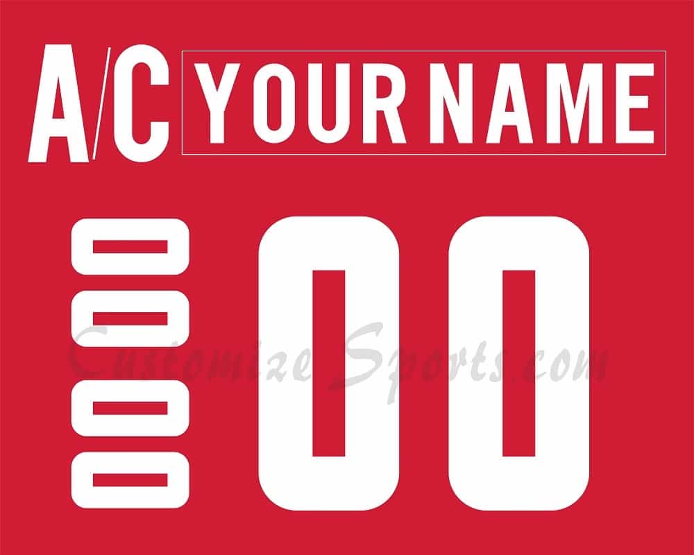 IIHF Team Canada WJC Customized Number Kit for 2021-2023 Red Hockey Jersey
