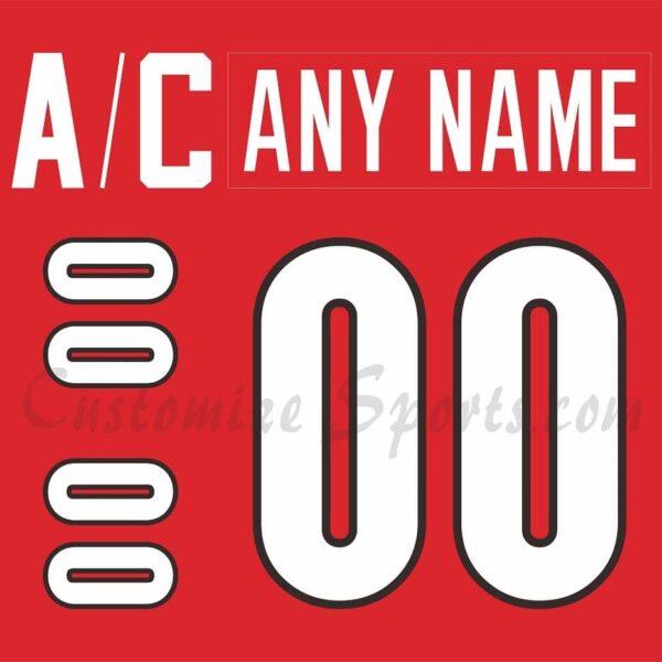 IIHF Team Canada Customized Number Kit for 2006 Red Hockey Jersey