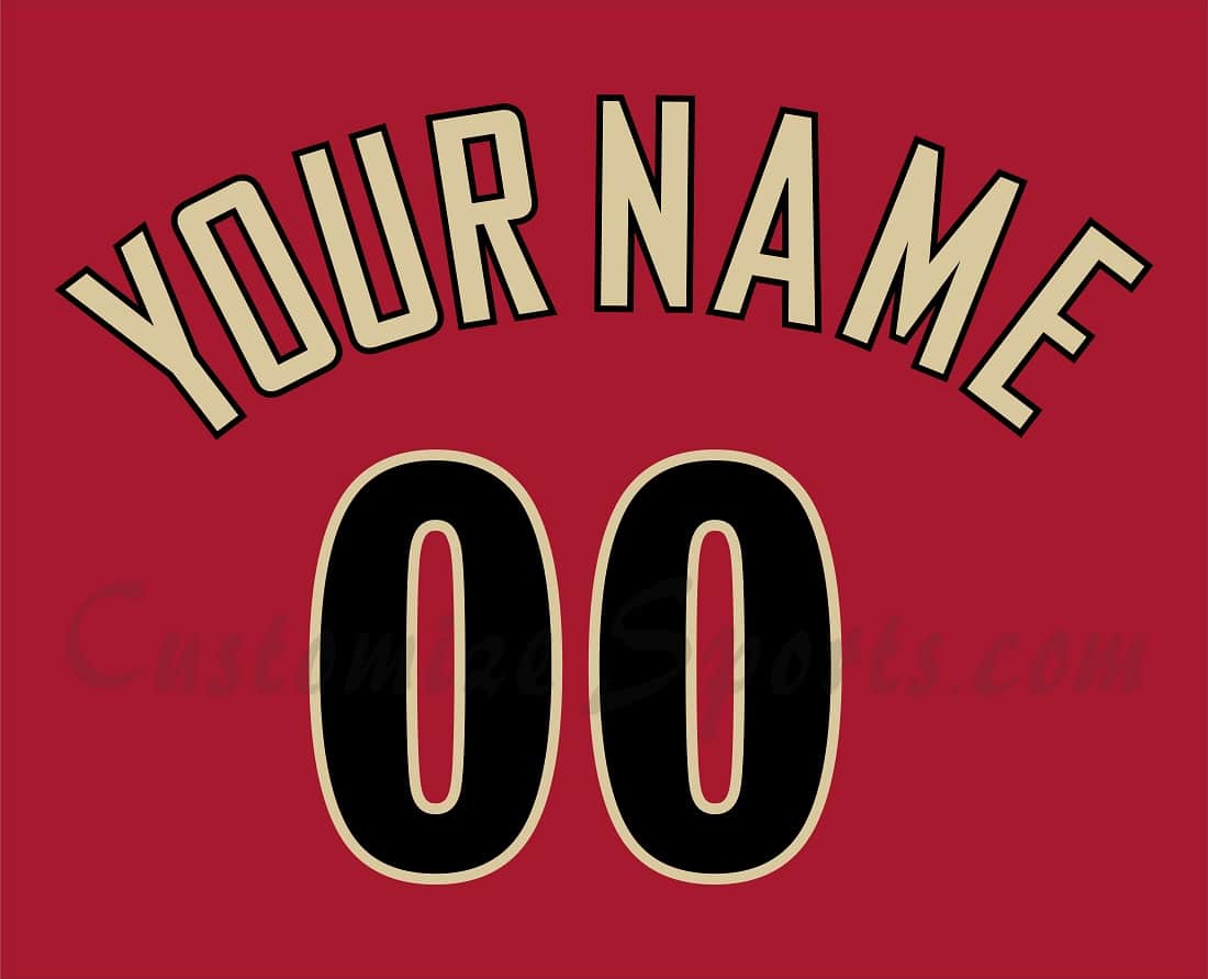 Baseball Arizona Diamondbacks Customized Number Kit for 2008-2015 Red Alternate Jersey