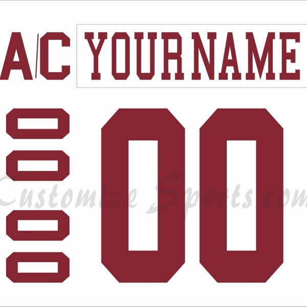 NCAA Boston College Eagles Customized Number Kit For 60's Throwback White Hockey Jersey