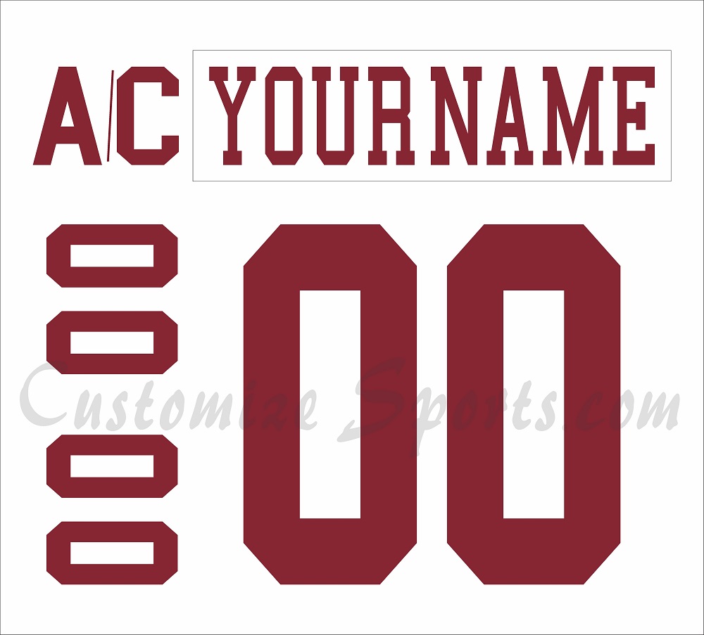 NCAA Boston College Eagles Customized Number Kit For 60's Throwback White Hockey Jersey