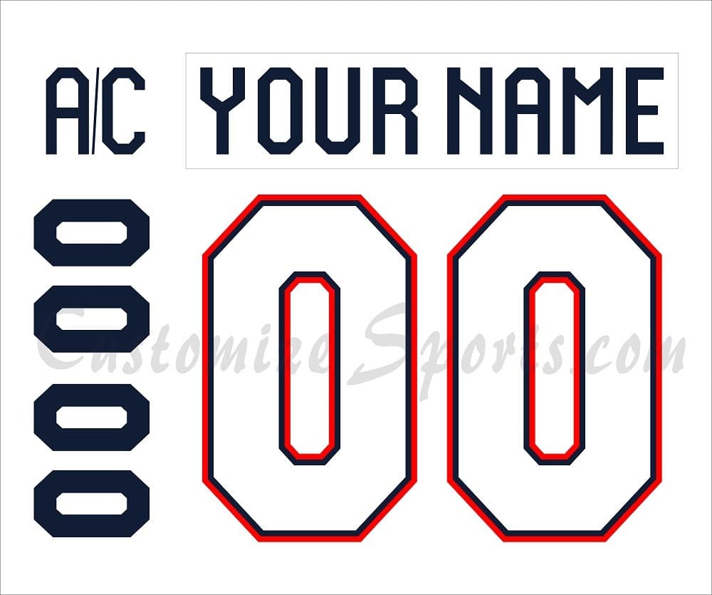 IIHF Team USA WJC Customized Number Kit for 2022 White Hockey Jersey