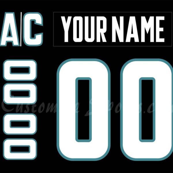 San Jose Barracuda Customized Number Kit For 2022-2023 Black Jersey