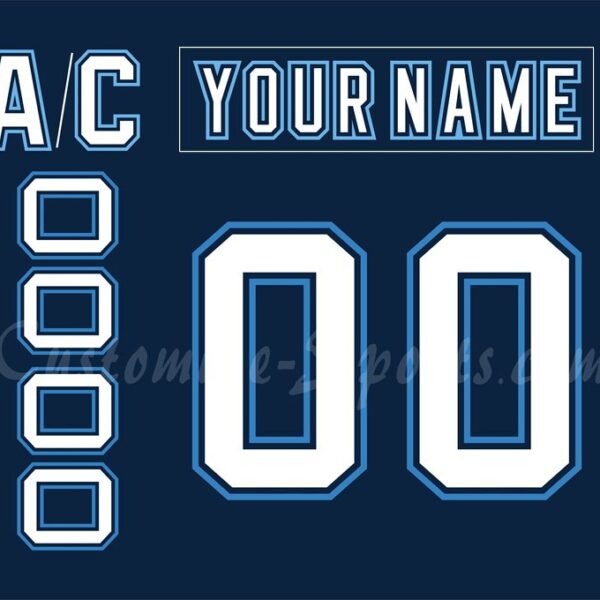 NCAA University of Maine Customized Number Kit For 2011-2017 Navy Hockey Jersey