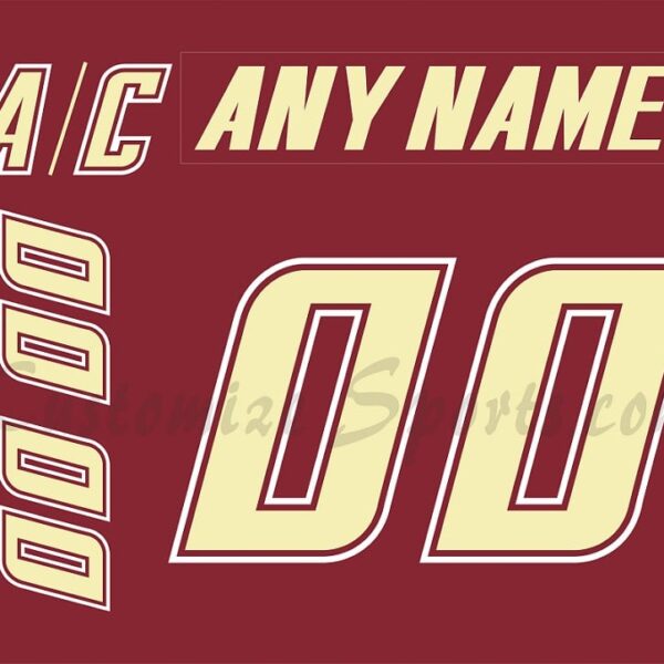 NCAA Boston College Eagles Customized Number Kit for 2001-2005 Red Hockey Jersey