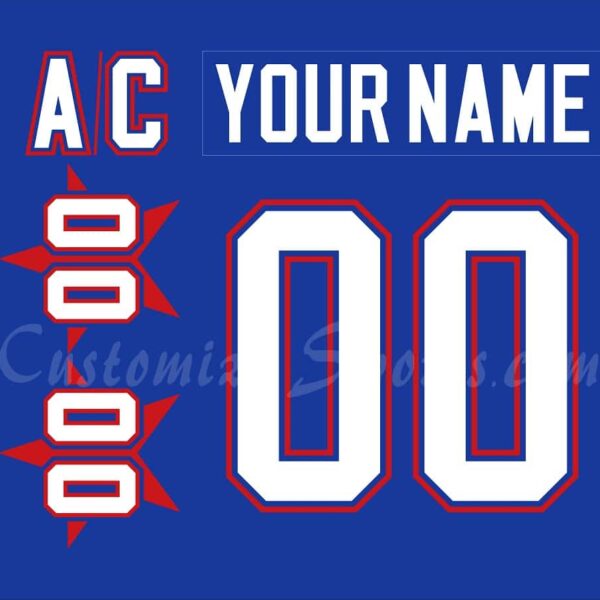 IIHF Team USA Customized Number Kit for 1996 Blue Hockey Jersey