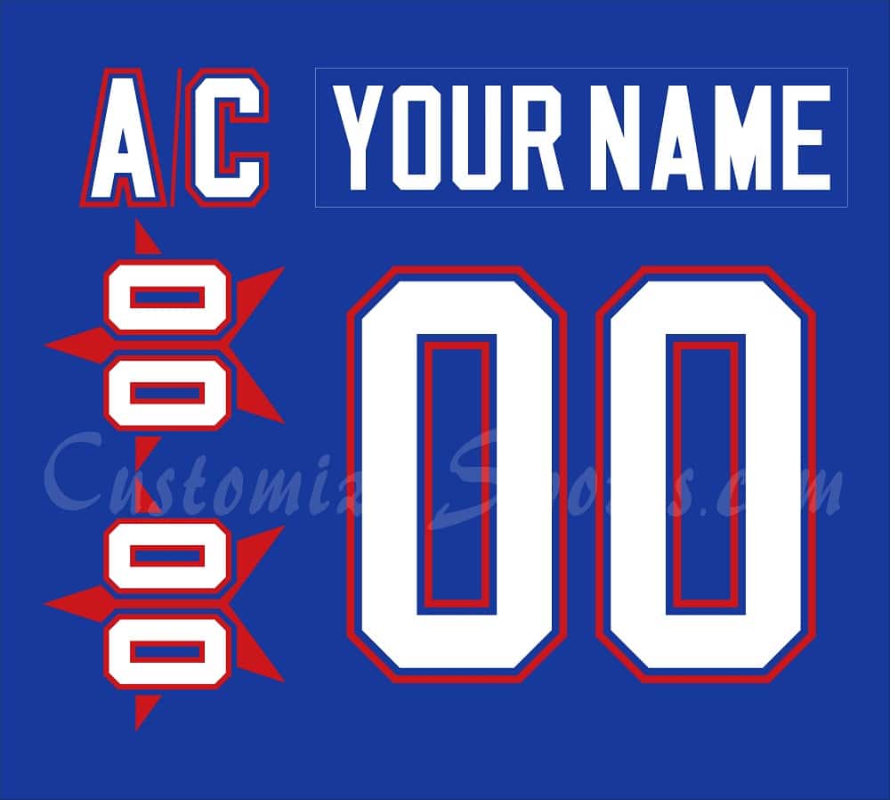 IIHF Team USA Customized Number Kit for 1996 Blue Hockey Jersey