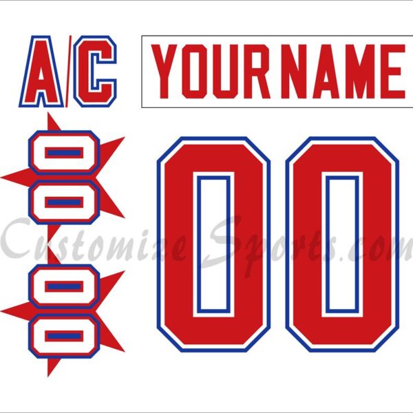 IIHF Team USA Customized Number Kit for 1996 White Hockey Jersey