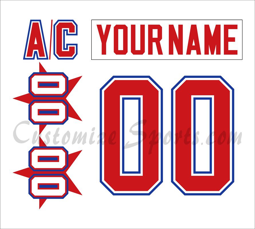IIHF Team USA Customized Number Kit for 1996 White Hockey Jersey