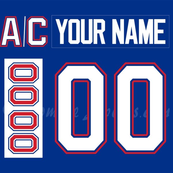 IIHF Team USA Customized Number Kit for 1992 Royal Blue Olympic Hockey Jersey