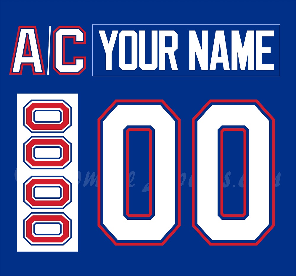 IIHF Team USA Customized Number Kit for 1992 Royal Blue Olympic Hockey Jersey