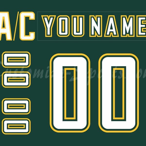 NCAA Alaska Anchorage Seawolves Customized Number Kit for 2011-2012 Green Hockey Jersey