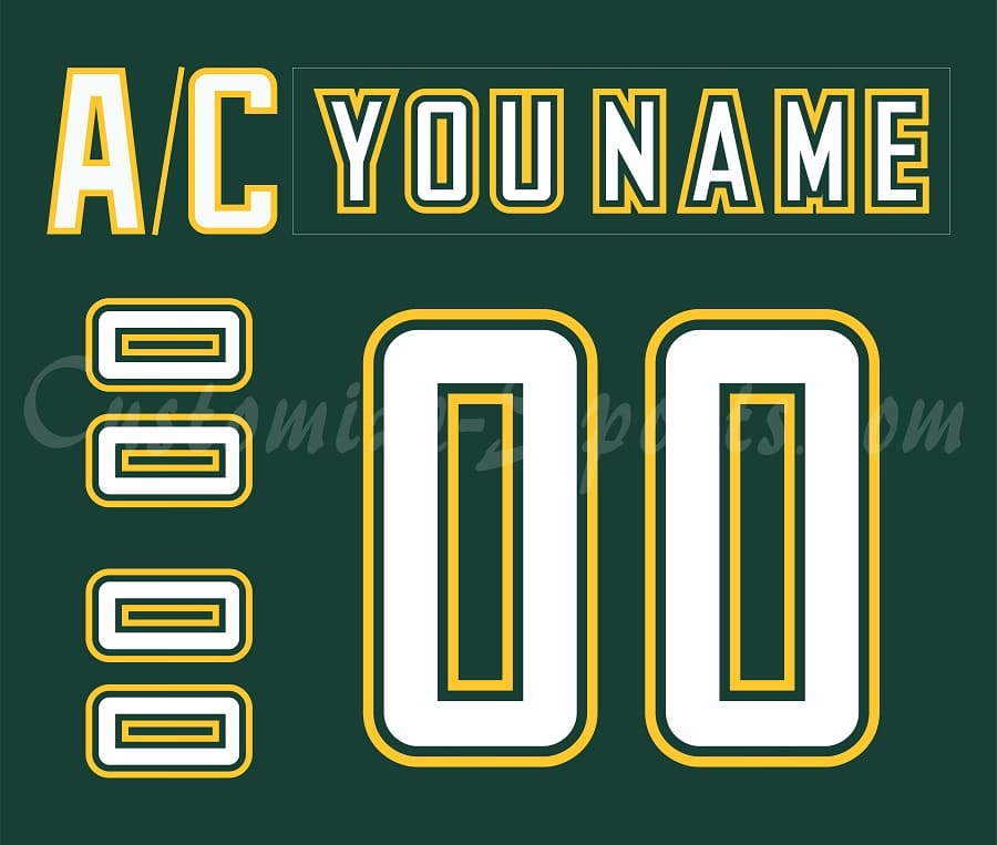 NCAA Alaska Anchorage Seawolves Customized Number Kit for 2011-2012 Green Hockey Jersey