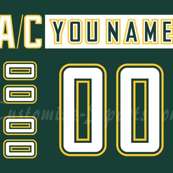 NCAA Alaska Anchorage Seawolves Customized Number Kit for 2013-Present Green Hockey Jersey