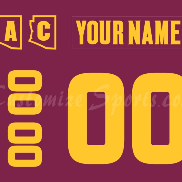 NCAA Arizona State Sun Devils Customized Number Kit For 2021-2022 Away Hockey Jersey