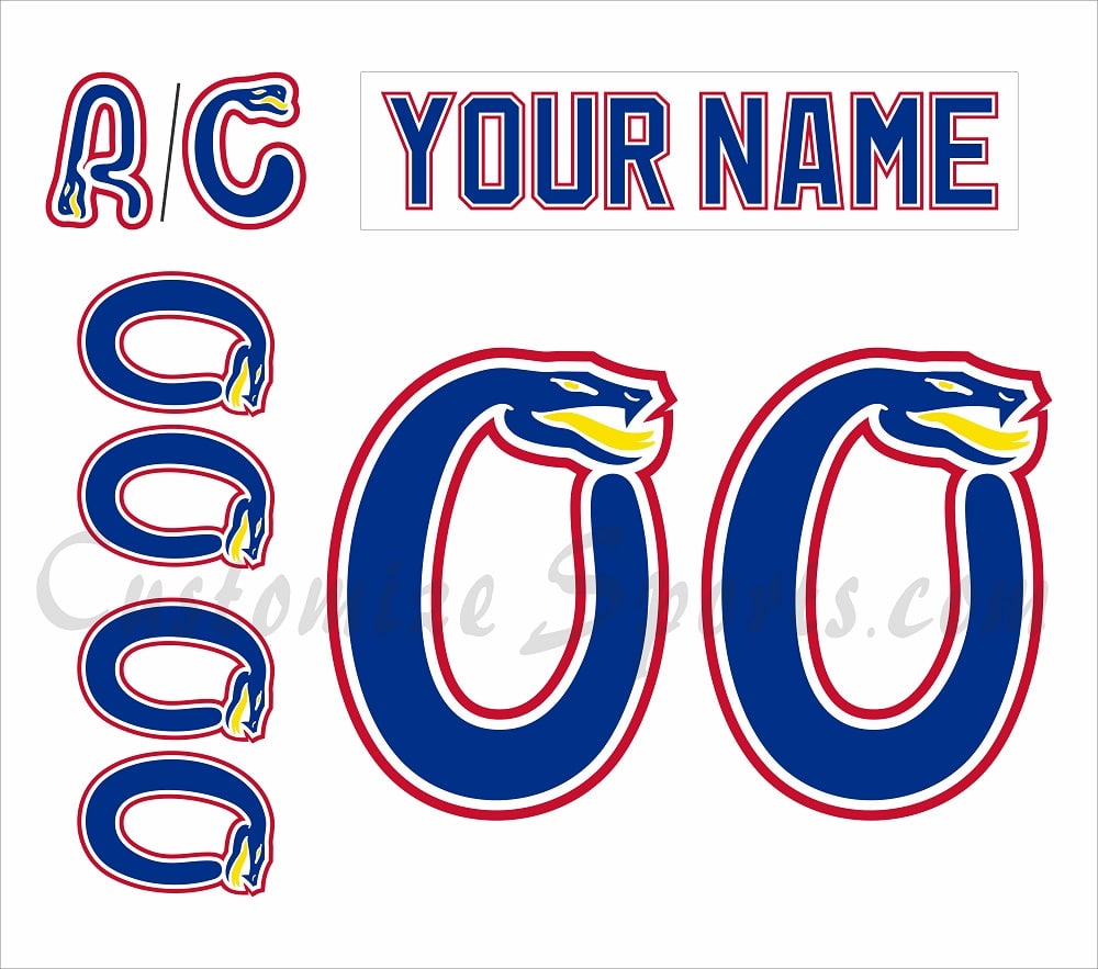 Columbus Cottonmouths Customized Number Kit for 2002-2003 Home Jersey