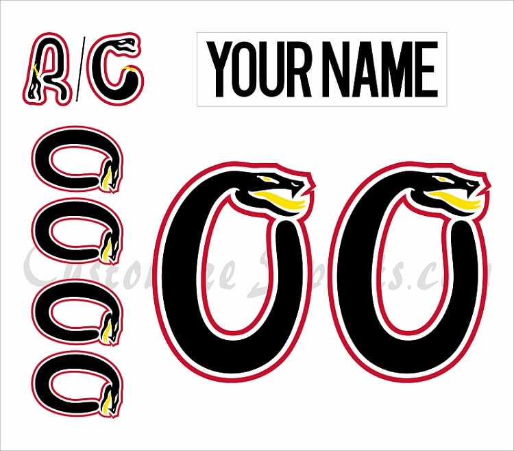 Columbus Cottonmouths Customized Number Kit for 2003-2004 Home Jersey