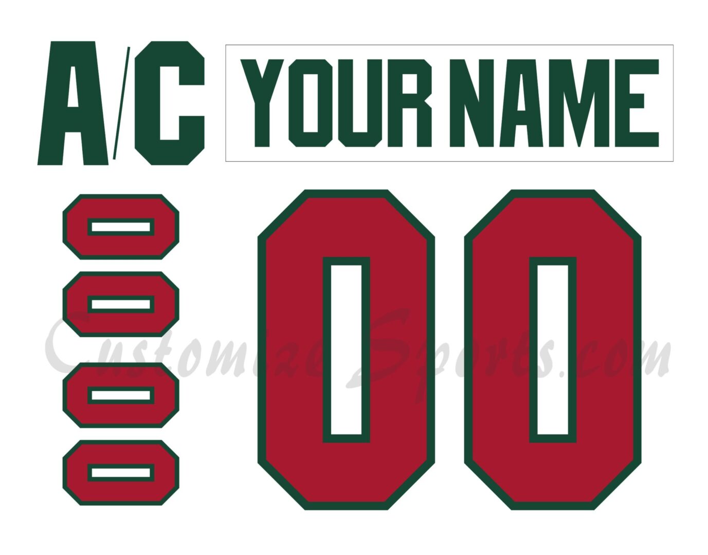 Iowa Wild Customized Number Kit for 2021-Present Home Jersey