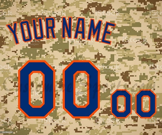 Baseball New York Mets Customized Number Kit for 2014-2015 Military Jersey