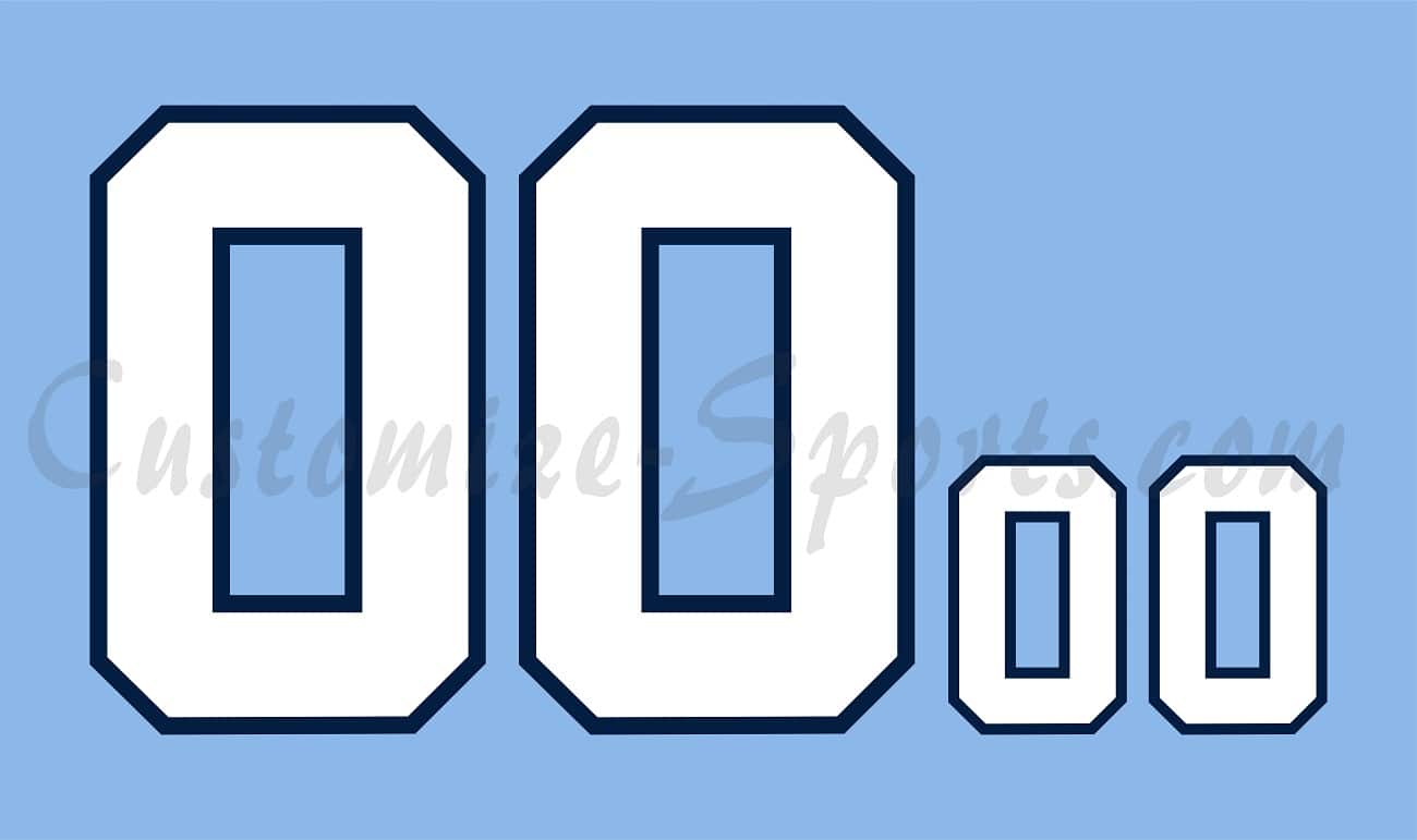 NCAA North Carolina Tar Heels Customized Number Kit For 2013-2014 Blue Baseball Jersey