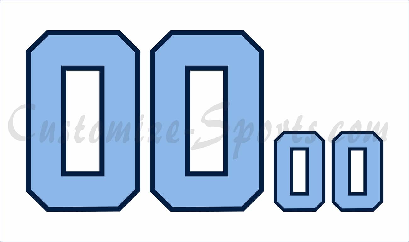 NCAA North Carolina Tar Heels Customized Number Kit For 1999-2000 White Baseball Jersey