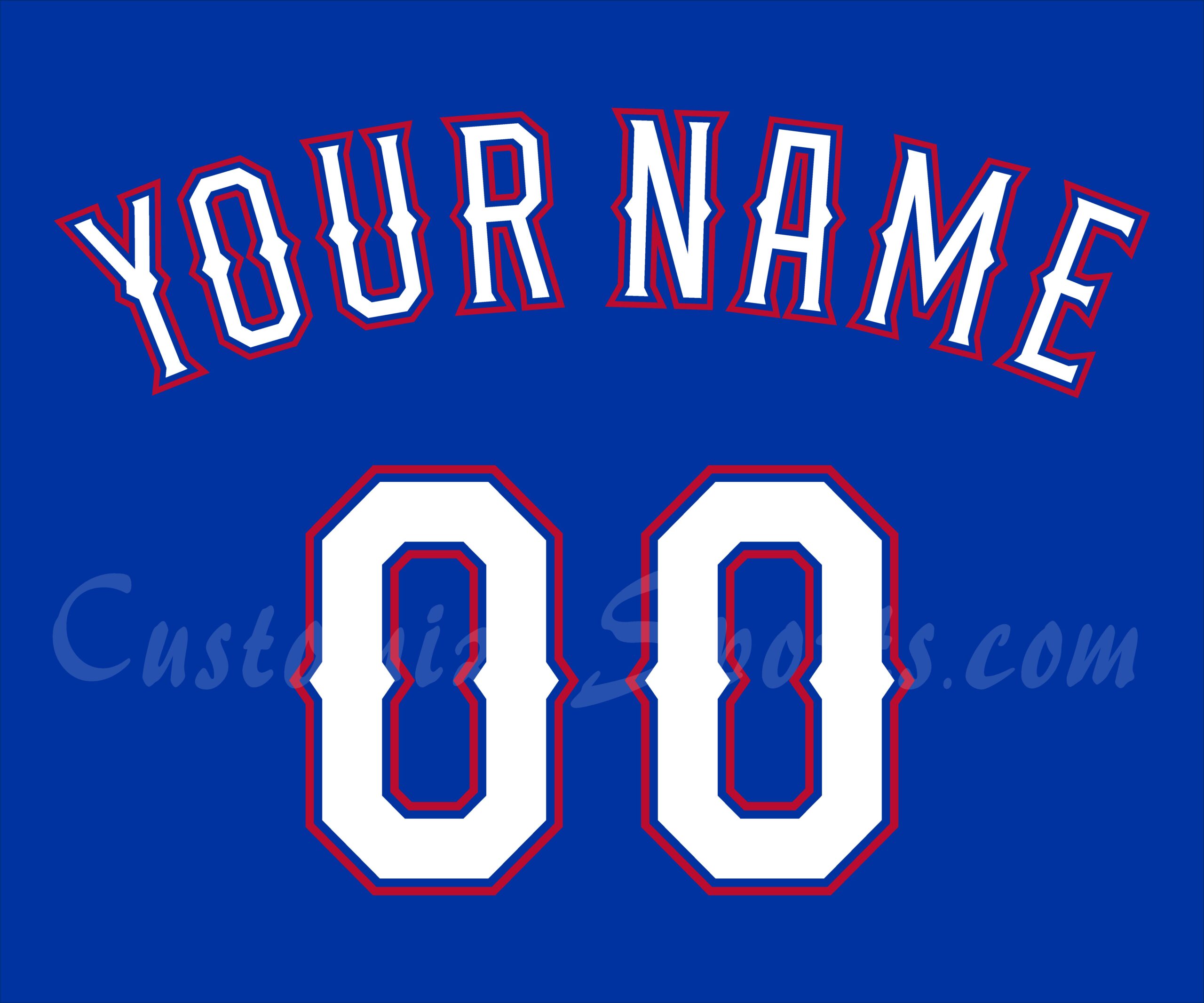 Baseball Texas Rangers Customized Number Kit For 2014-2015 Alternate Blue Jersey