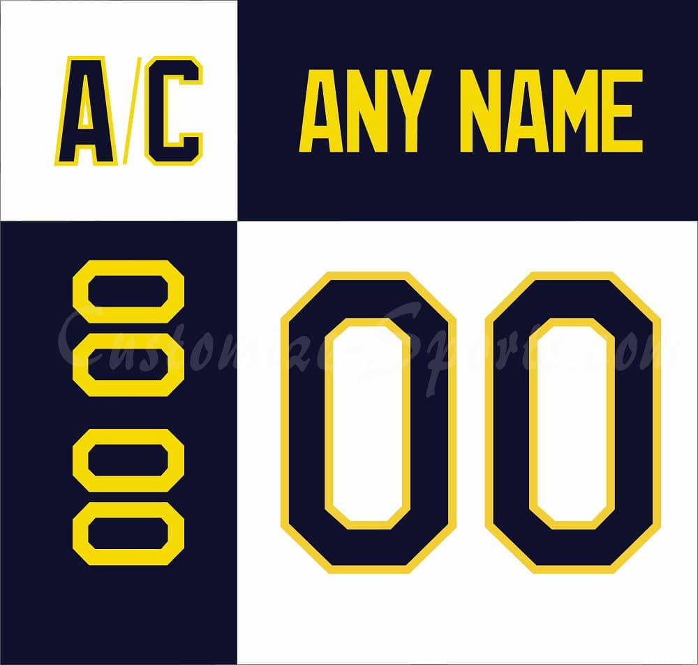 NCAA University of Michigan Customized Number Kit for 2015 White Hockey Jersey