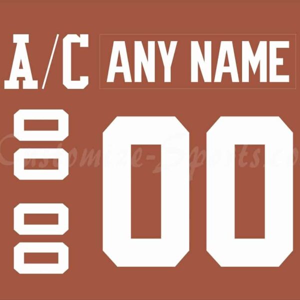 NCAA University of Texas Longhorns Customized Number Kit for Home Hockey Jersey