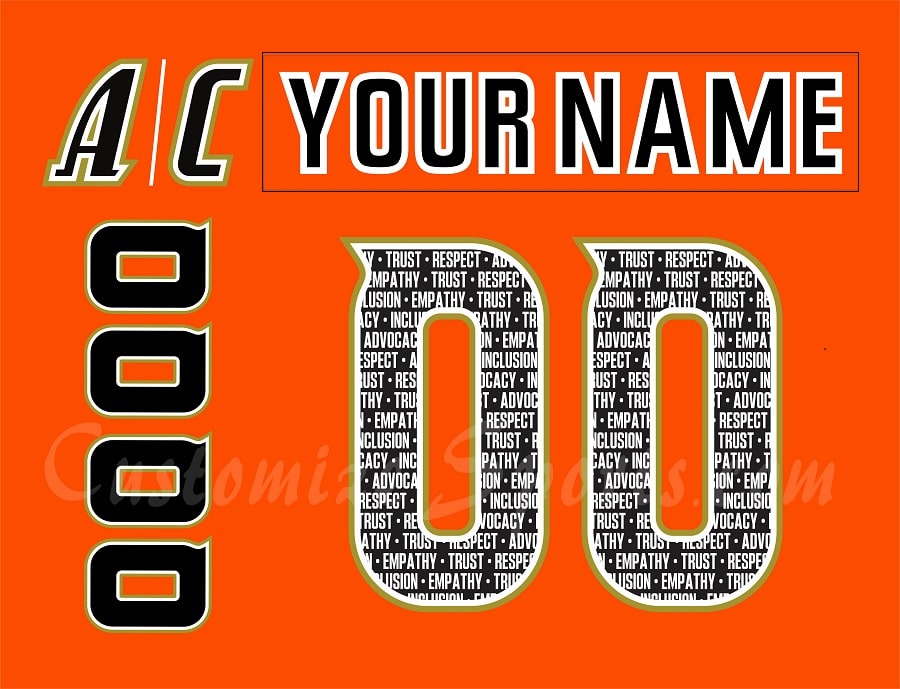 Anaheim Ducks Customized Number Kit for 2023 Orangewood Jersey