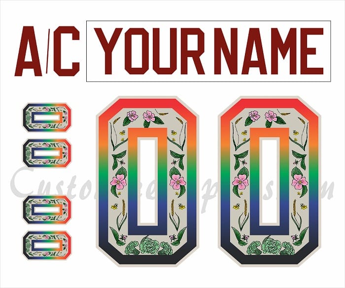 Calgary Flames Customized Number Kit For 2022 Pride Jersey