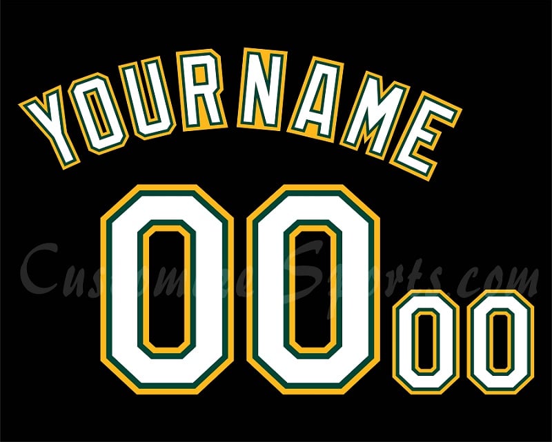 Baseball Oakland Athletics Customized Number Kit for 2010 Black Alternate Jersey