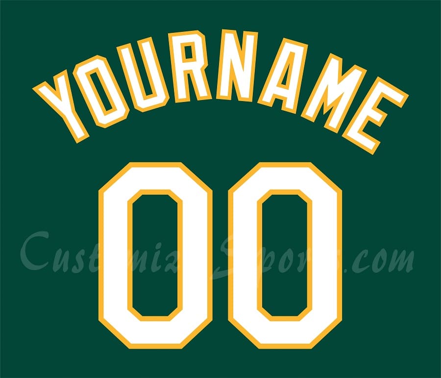 Baseball Oakland Athletics Customized Number Kit for 2014-2015 Alternate Dark Green Jersey