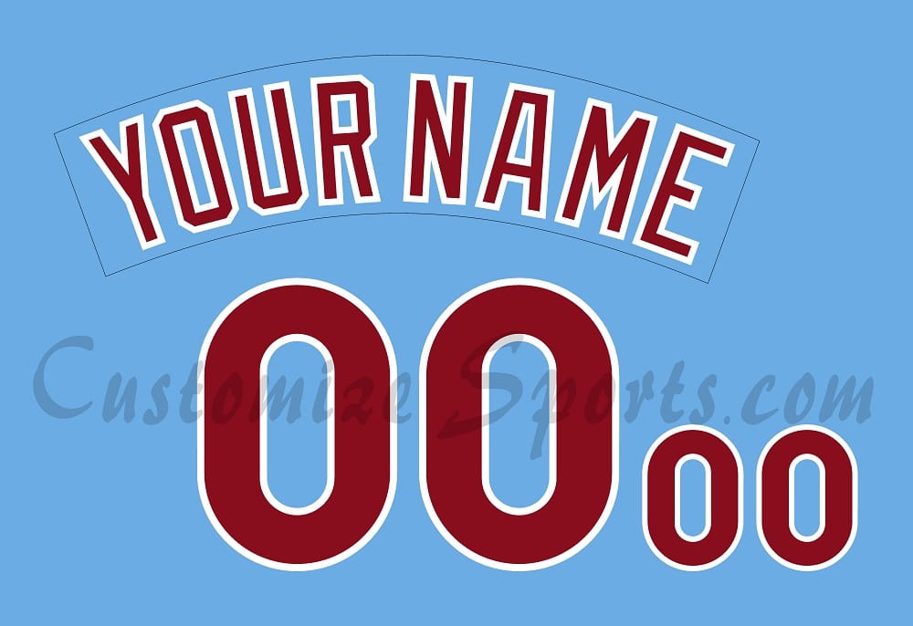 Baseball Philadelphia Phillies Customized Number Kit for 2019-2020 Alternate Powder Blue Jersey